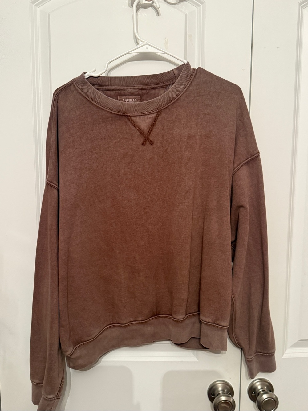 American Eagle Washed Crewneck - Brown